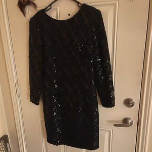 H W Collections black sequin dress size 12